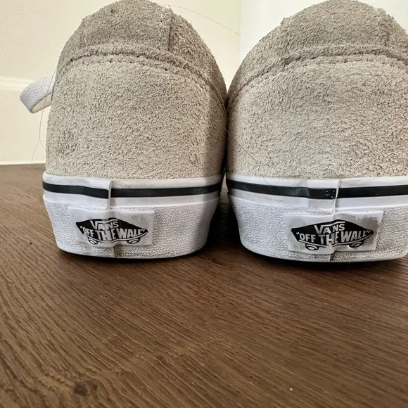 VANS Old Skool Cream Suede and Leopard Print Skate Sneakers Shoes Women’s Sz 7.5 - Picture 6 of 8